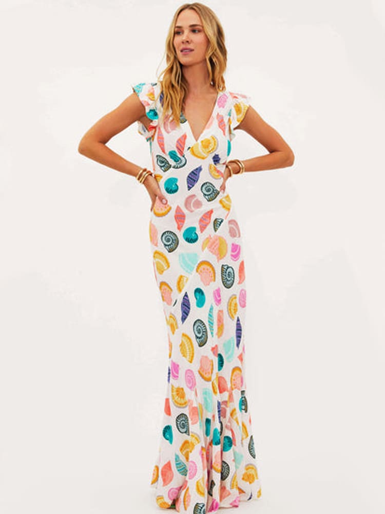 Celesty | Jeweled coastal maxi dress