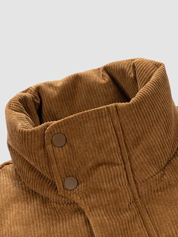 Men's corduroy thickened stand collar Puffer Jacket