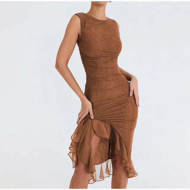 Rozy | Midi dress with ruffles